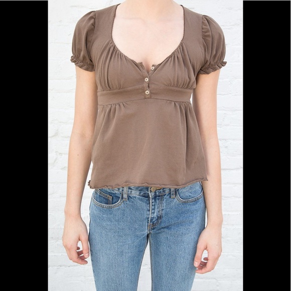 Brandy Melville Tops Brandy Melville Brown Blair Top Poshmark